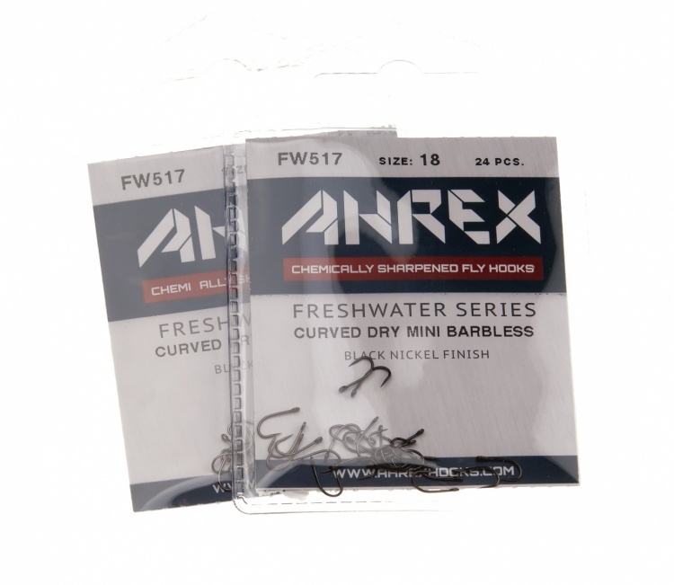 Ahrex Fw517 Curved Dry Mini Barbless #20 Trout Fly Tying Hooks